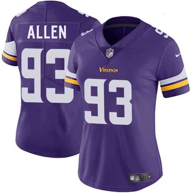 Women%27s Minnesota Vikings #93 Jonathan Allen Purple 2025 Vapor Untouchable Limited Stitched Jersey Dzhi